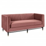 Devote Channel Tufted Performance Velvet Loveseat