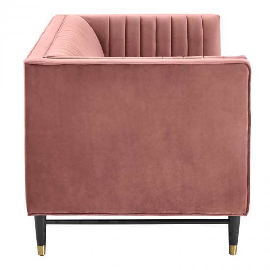 Devote Channel Tufted Performance Velvet Loveseat