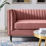 Devote Channel Tufted Performance Velvet Loveseat