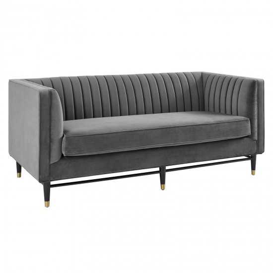 Devote Channel Tufted Performance Velvet Loveseat