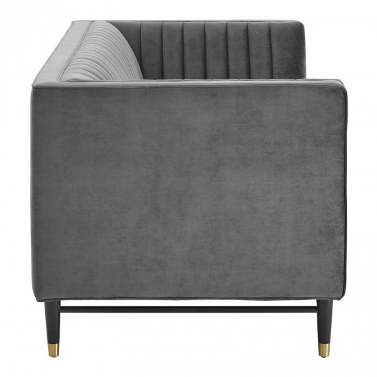 Devote Channel Tufted Performance Velvet Loveseat