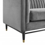 Devote Channel Tufted Performance Velvet Loveseat