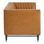 Devote Channel Tufted Vegan Leather Loveseat