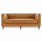 Devote Channel Tufted Vegan Leather Loveseat