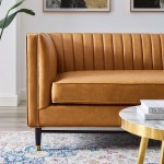 Devote Channel Tufted Vegan Leather Loveseat