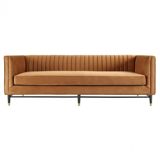 Devote Channel Tufted Performance Velvet Sofa