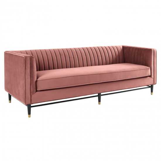 Devote Channel Tufted Performance Velvet Sofa