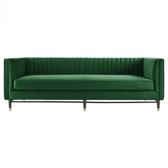 Devote Channel Tufted Performance Velvet Sofa