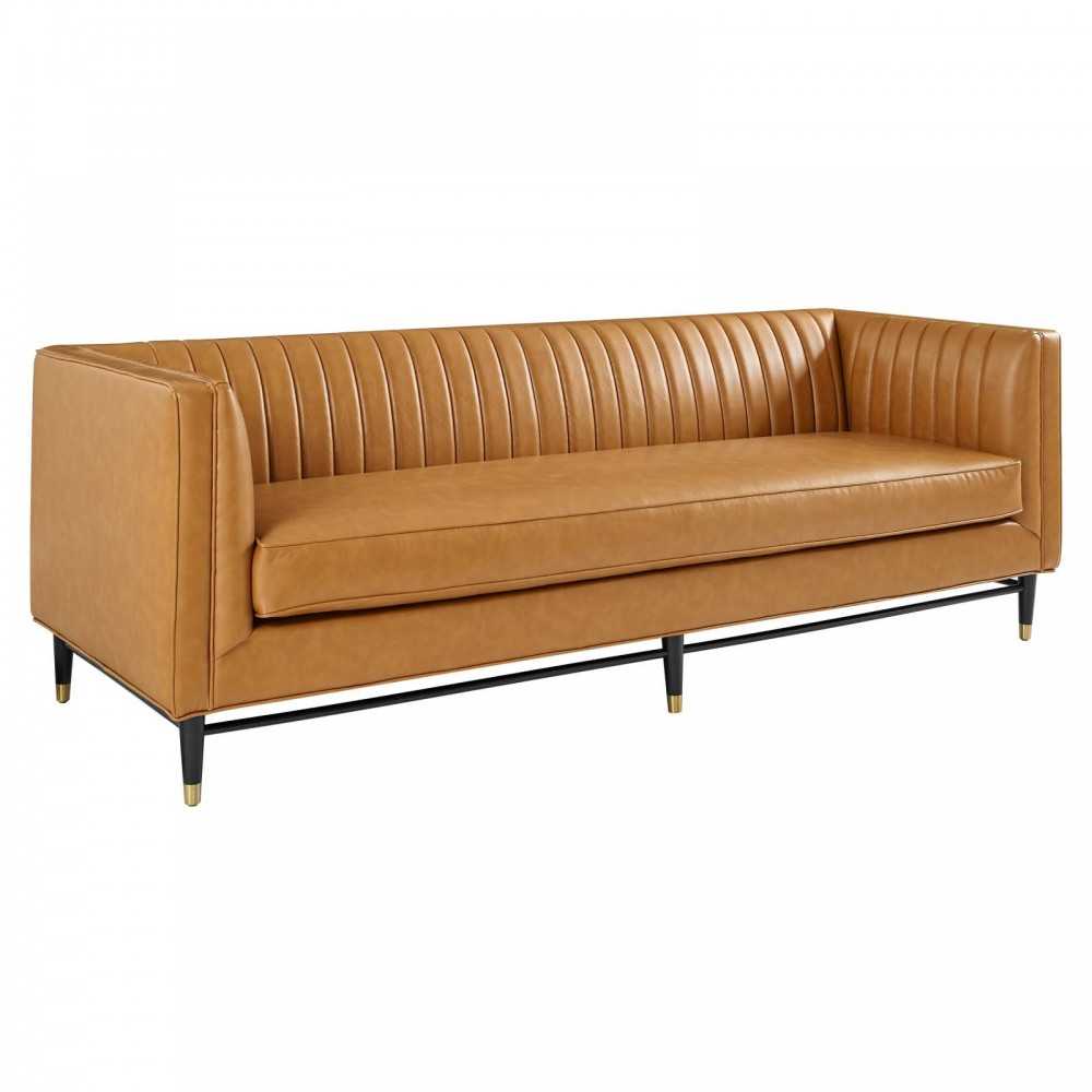 Devote Channel Tufted Vegan Leather Sofa Devote Channel Tufted Vegan Leather Sofa