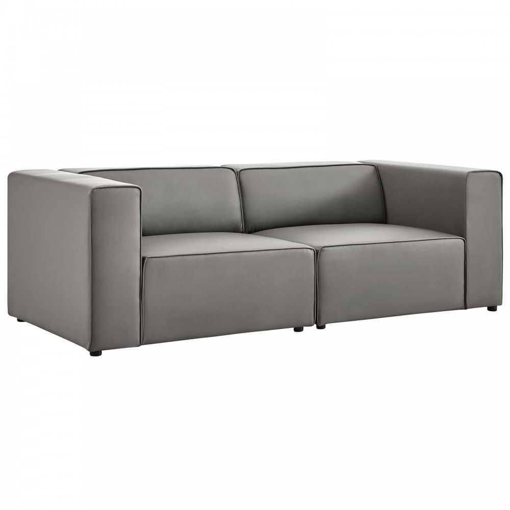 Mingle Vegan Leather 2-Piece Sectional Sofa Loveseat