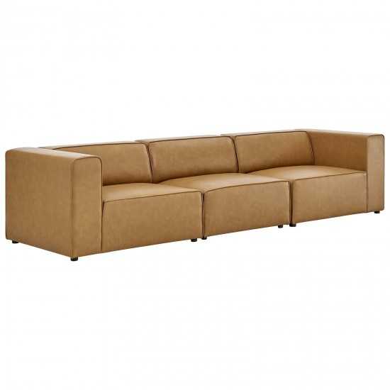 Mingle Vegan Leather 3-Piece Sectional Sofa