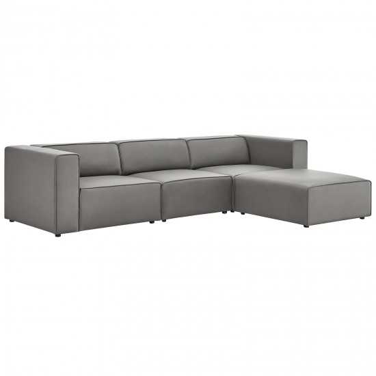 Mingle Vegan Leather Sofa and Ottoman Set