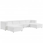 Mingle Vegan Leather 4-Piece Sofa and 2 Ottomans Set