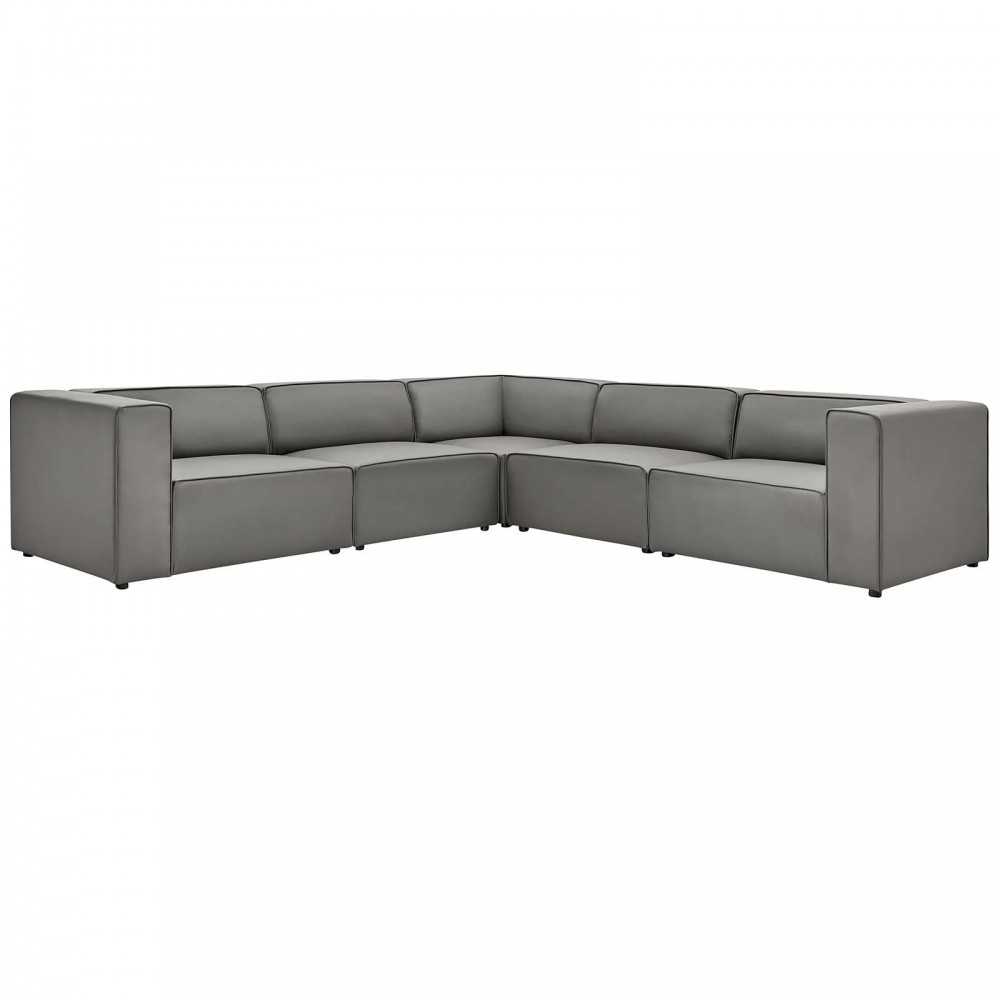 Mingle Vegan Leather 5-Piece Sectional Sofa