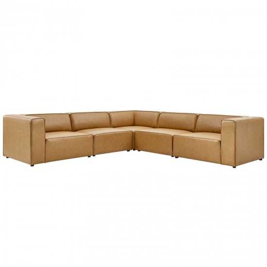 Mingle Vegan Leather 5-Piece Sectional Sofa