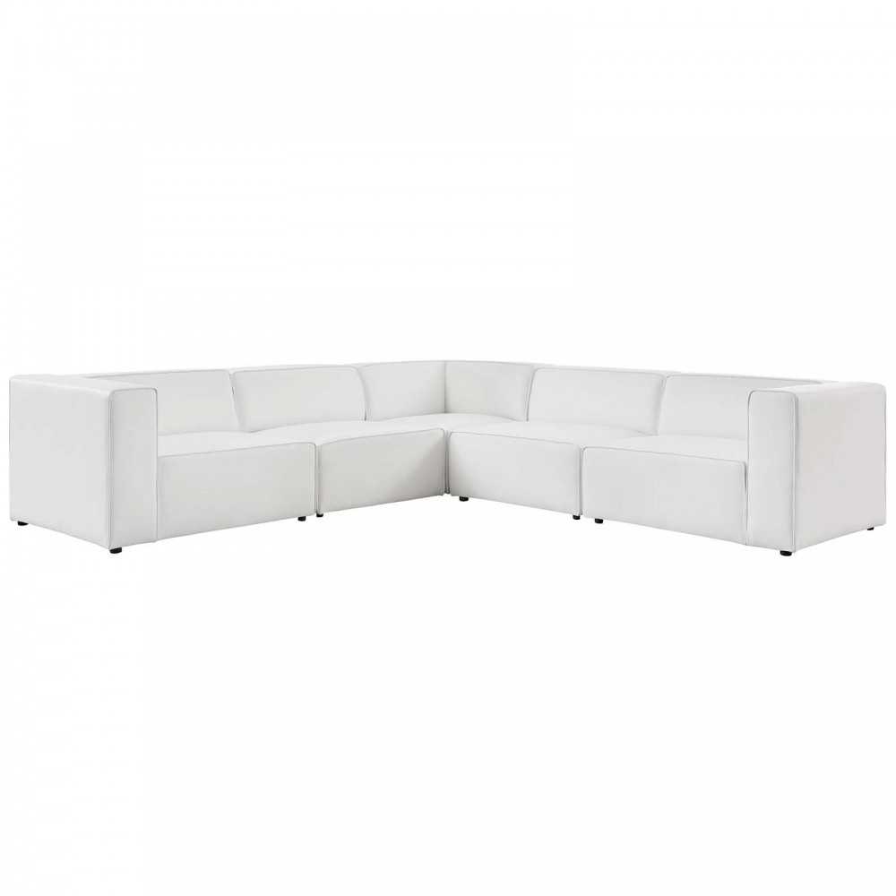 Mingle Vegan Leather 5-Piece Sectional Sofa