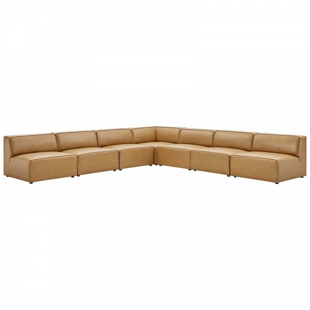 Mingle Vegan Leather 7-Piece Sectional Sofa Mingle Vegan Leather 7-Piece Sectional Sofa