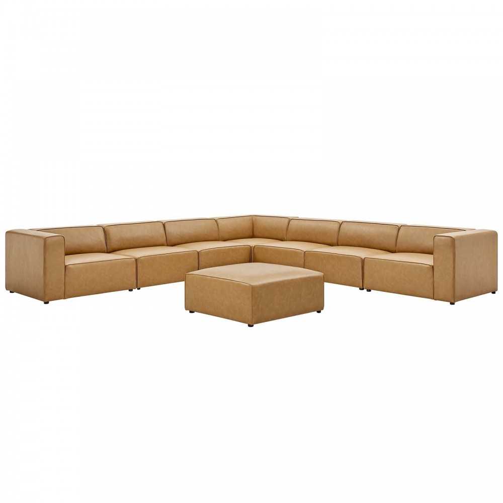 Mingle Vegan Leather 8-Piece Sectional Sofa Set