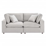 Commix Down Filled Overstuffed Performance Velvet Loveseat