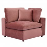 Commix Down Filled Overstuffed Performance Velvet 3-Seater Sofa