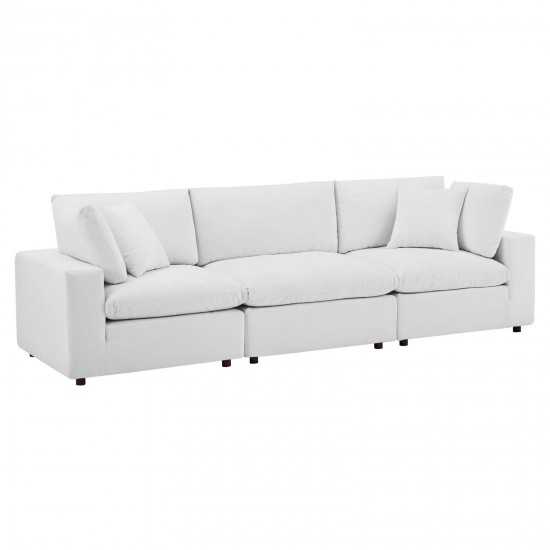 Commix Down Filled Overstuffed Performance Velvet 3-Seater Sofa