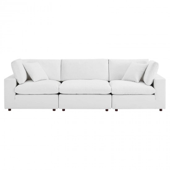 Commix Down Filled Overstuffed Performance Velvet 3-Seater Sofa