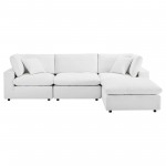 Commix Down Filled Overstuffed Performance Velvet 4-Piece Sectional Sofa