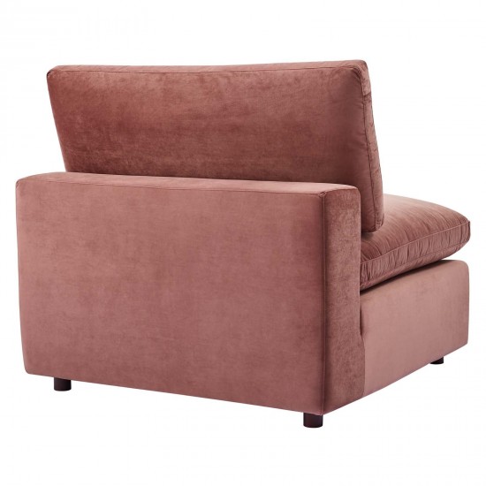 Commix Down Filled Overstuffed Performance Velvet 4-Seater Sofa