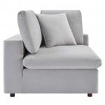 Commix Down Filled Overstuffed Performance Velvet 4-Seater Sofa