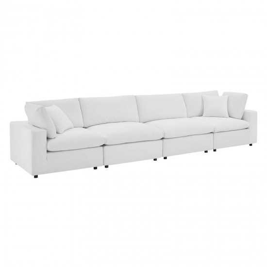 Commix Down Filled Overstuffed Performance Velvet 4-Seater Sofa