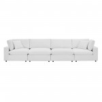 Commix Down Filled Overstuffed Performance Velvet 4-Seater Sofa