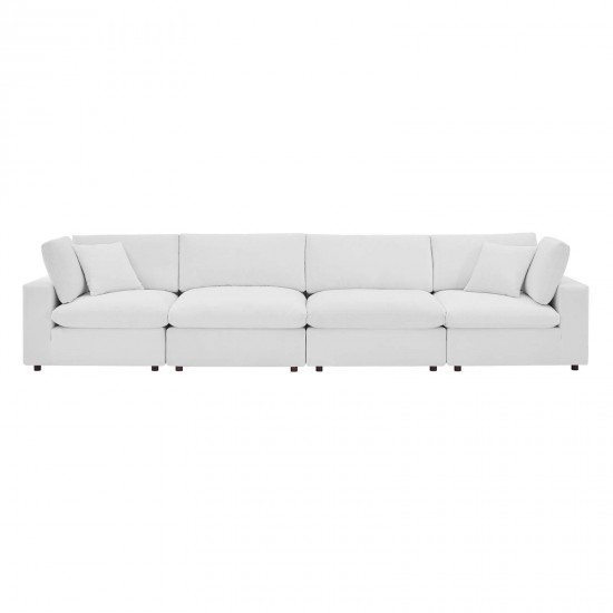 Commix Down Filled Overstuffed Performance Velvet 4-Seater Sofa