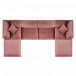 Commix Down Filled Overstuffed Performance Velvet 6-Piece Sectional Sofa