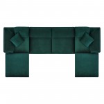 Commix Down Filled Overstuffed Performance Velvet 6-Piece Sectional Sofa