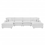 Commix Down Filled Overstuffed Performance Velvet 6-Piece Sectional Sofa