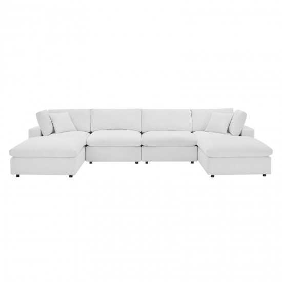 Commix Down Filled Overstuffed Performance Velvet 6-Piece Sectional Sofa