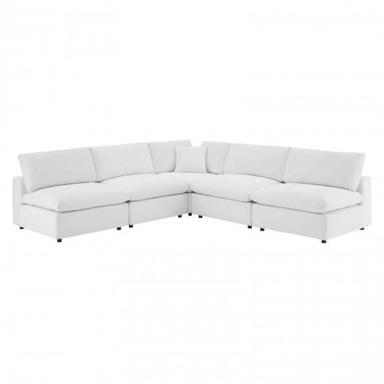 Commix Down Filled Overstuffed Performance Velvet 5-Piece Sectional Sofa