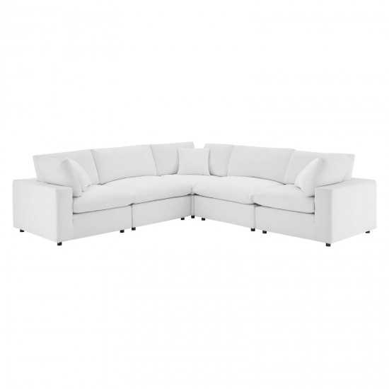 Commix Down Filled Overstuffed Performance Velvet 5-Piece Sectional Sofa