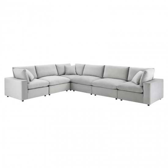 Commix Down Filled Overstuffed Performance Velvet 6-Piece Sectional Sofa