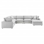 Commix Down Filled Overstuffed Performance Velvet 7-Piece Sectional Sofa