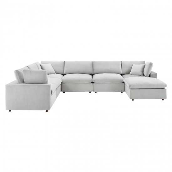 Commix Down Filled Overstuffed Performance Velvet 7-Piece Sectional Sofa