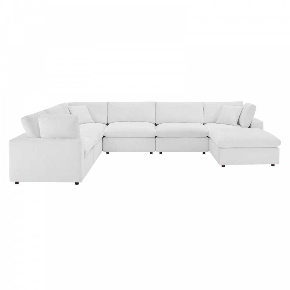 Commix Down Filled Overstuffed Performance Velvet 7-Piece Sectional Sofa