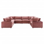 Commix Down Filled Overstuffed Performance Velvet 8-Piece Sectional Sofa