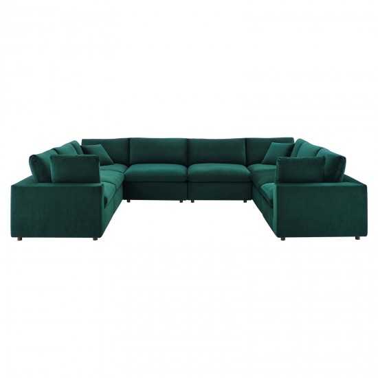 Commix Down Filled Overstuffed Performance Velvet 8-Piece Sectional Sofa