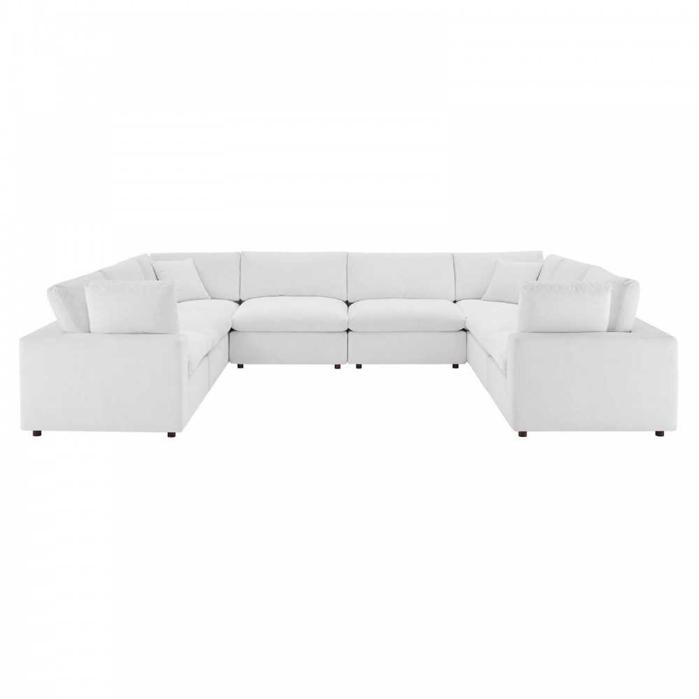 Commix Down Filled Overstuffed Performance Velvet 8-Piece Sectional Sofa