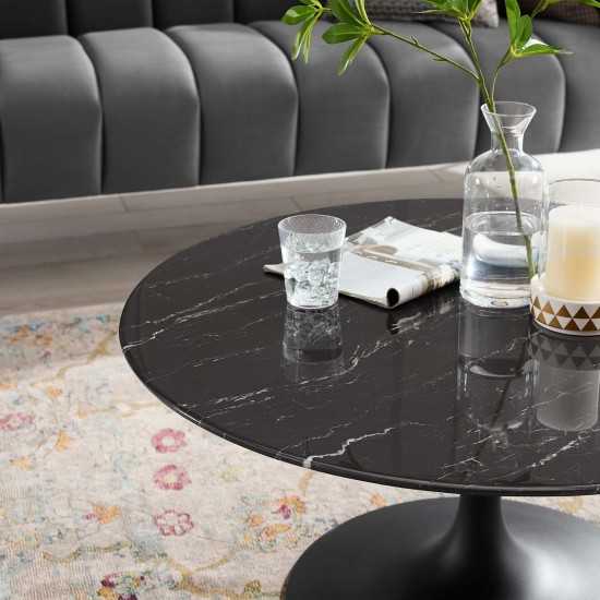 Lippa 36" Round Artificial Marble Coffee Table