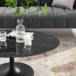 Lippa 42" Oval Artificial Marble Coffee Table
