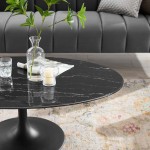 Lippa 48" Oval Artificial Marble Coffee Table