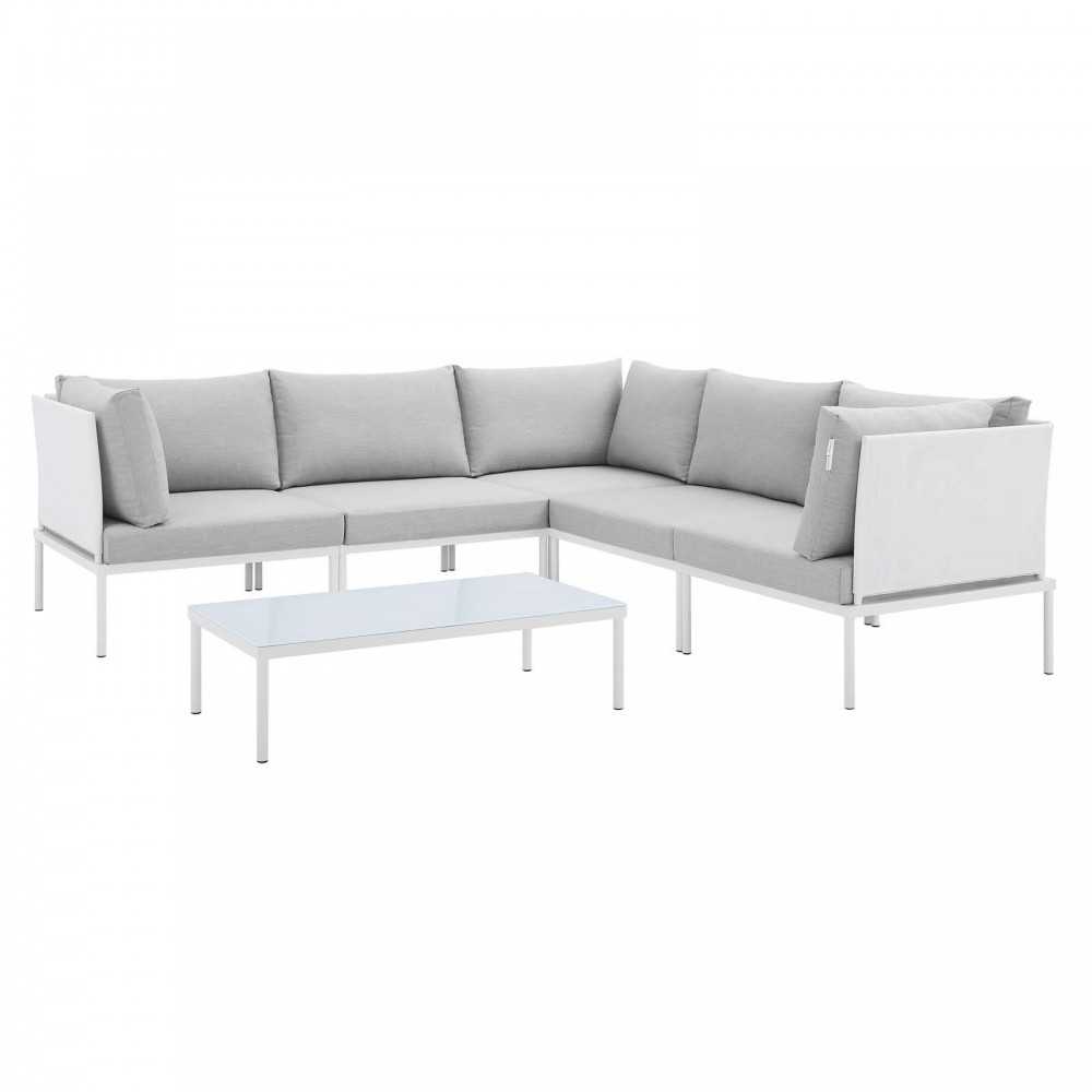 Harmony 6-Piece Sunbrella® Outdoor Patio Aluminum Sectional Sofa Set