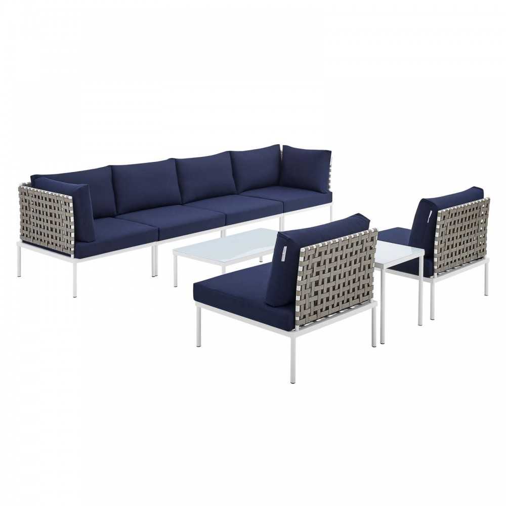 Harmony 8-Piece Sunbrella® Basket Weave Outdoor Patio Aluminum Sectional Sofa Set Harmony 8-Piece Sunbrella® Basket Weave Outdoor Patio Aluminum Sectional Sofa Set
